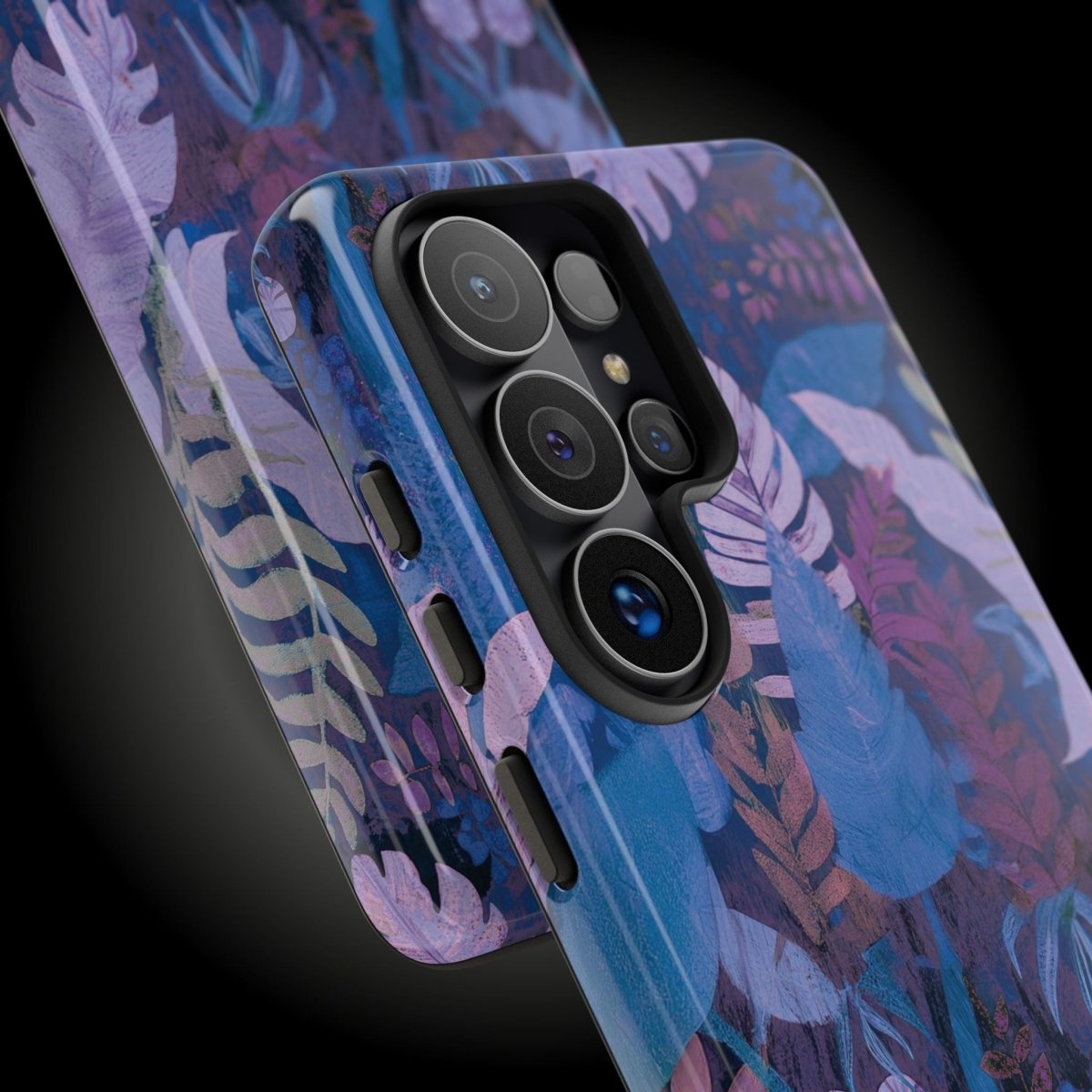Lavender palms design tough phone case by Printify for AU/NZ/USA, featuring durable protection and botanical artwork.