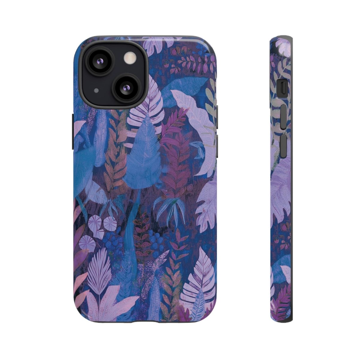 Tough lavender palms phone case by Printify, designed for AU/NZ/USA, with a durable protective cover and palm leaf pattern.