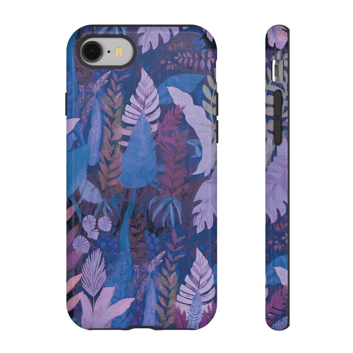 Printify tough phone case with lavender palms design for AU, NZ, and US, featuring tropical palm illustrations on durable protection.