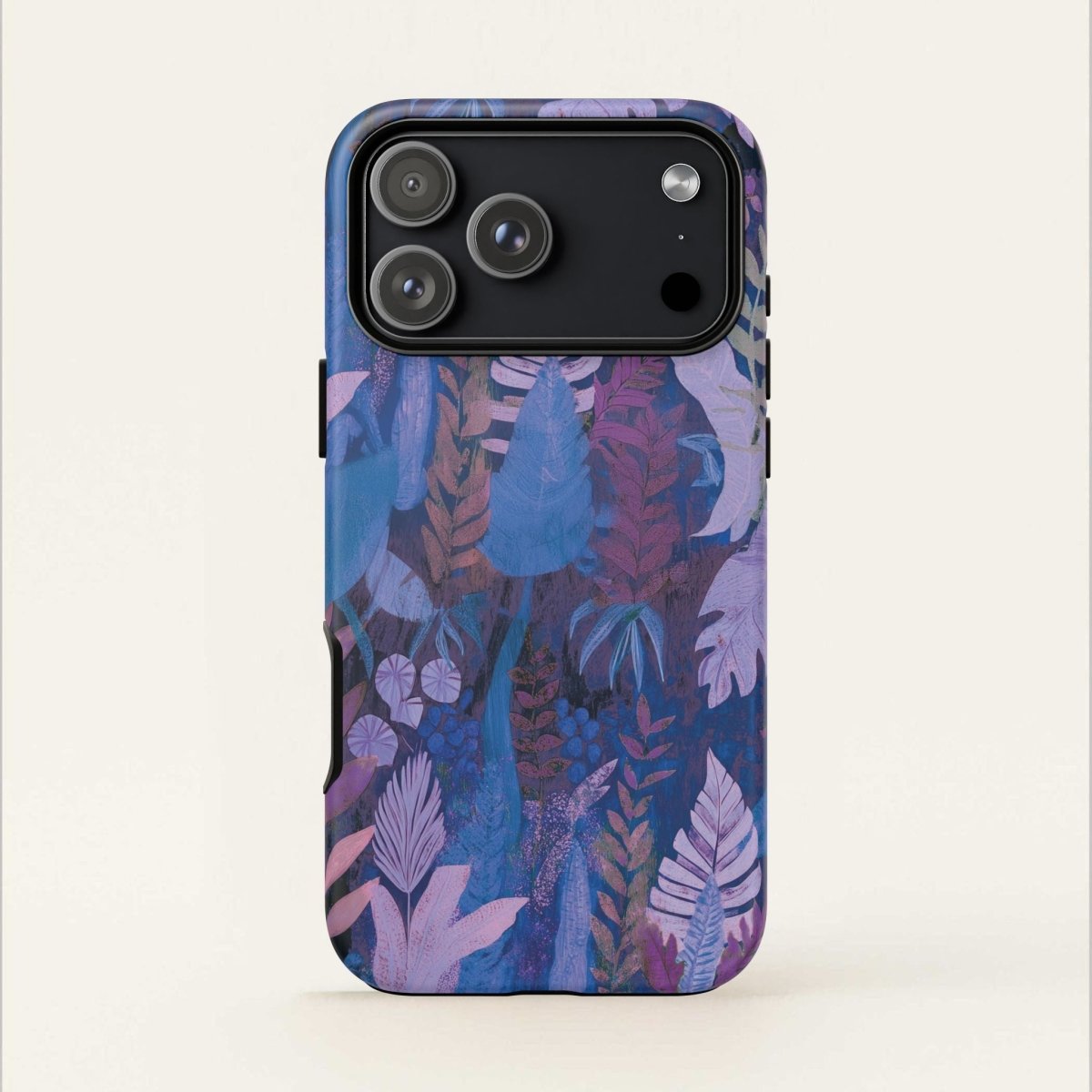 Durable lavender palms print phone case for smartphones, designed by Printify with a tough protective build.