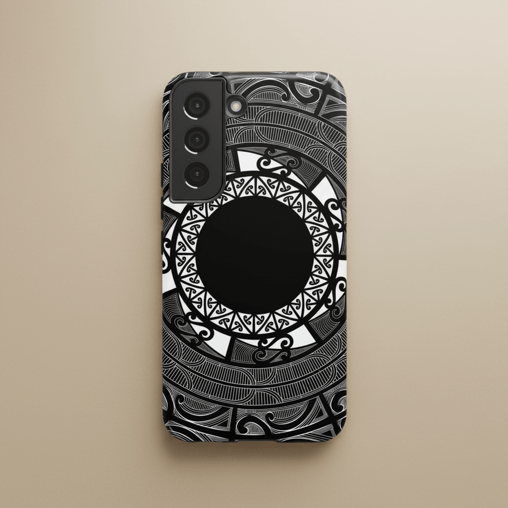 WOYC Tough Phone Case with Māori Koko Samoa design, durable protective cover for smartphones in AU, NZ, and USA.