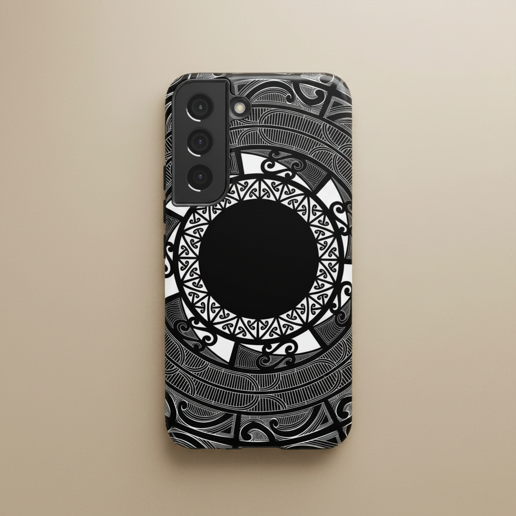 Printify Tough Phone Case featuring Māori Kōkō Samoa design, durable protective cover for smartphones in AU, NZ, and USA.
