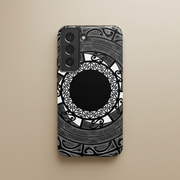 Printify Tough Phone Case featuring Māori Kōkō Samoa design, durable protective cover for smartphones in AU, NZ, and USA.