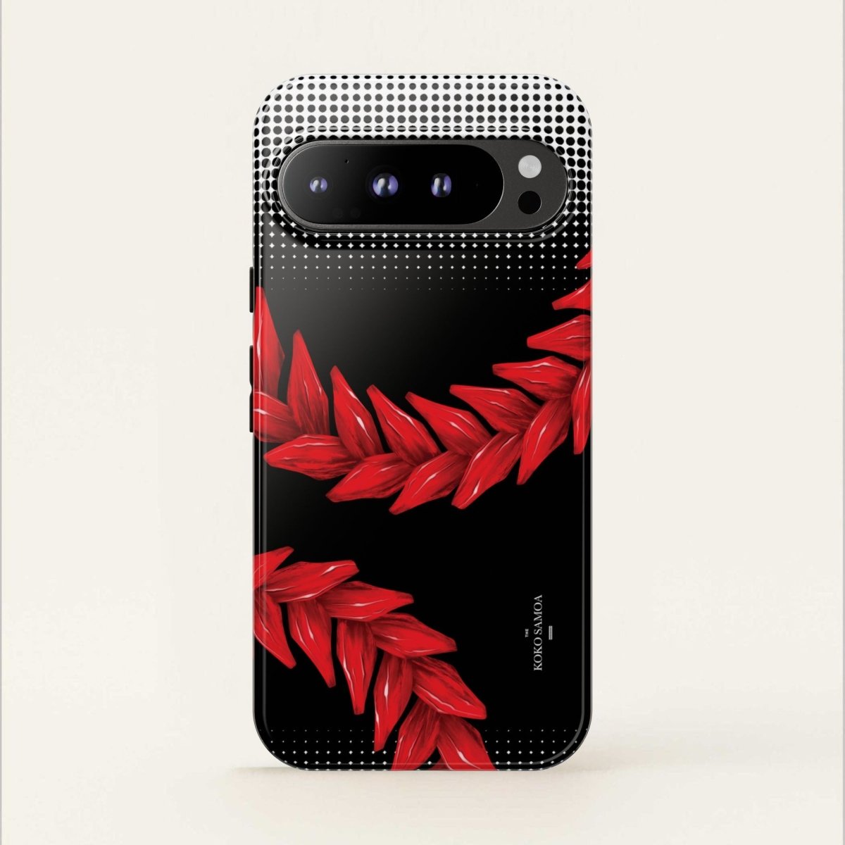 Printify Tough Phone Case with Ula Fala design, featuring vibrant Samoan motifs on durable protective cover.