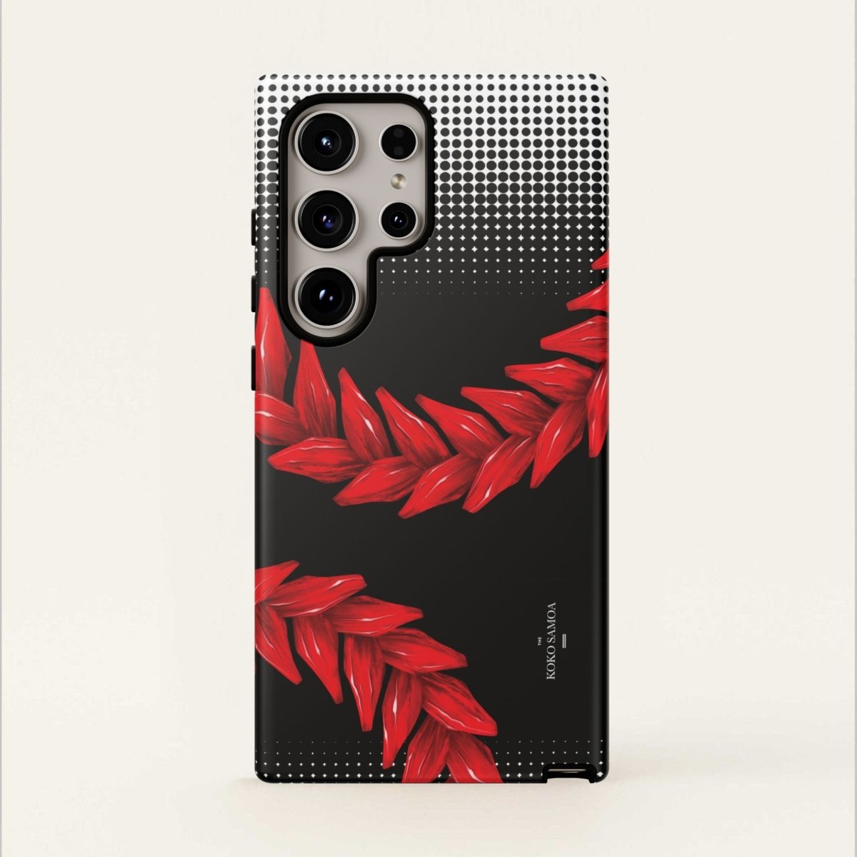 Printify Tough Phone Case featuring Ula Fala design, durable protective cover for smartphones with vibrant Samoan artwork.