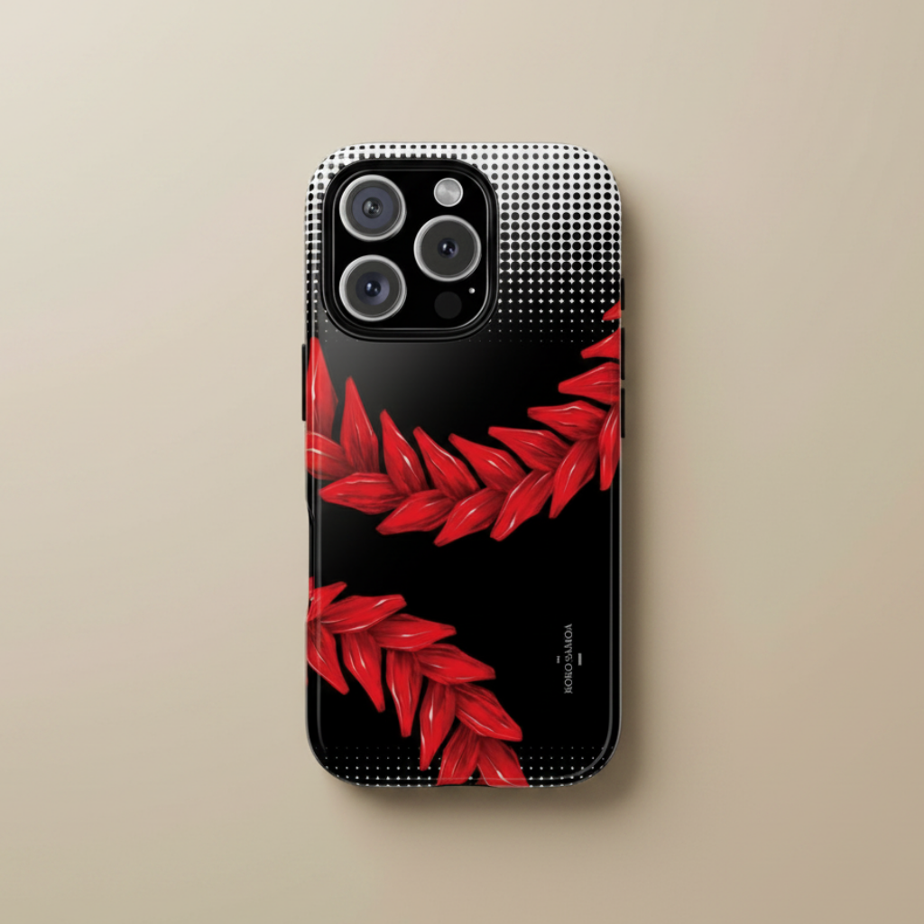 Durable Ula Fala print phone case by Printify for AU/NZ/USA, featuring vibrant traditional Samoan design on a protective case.