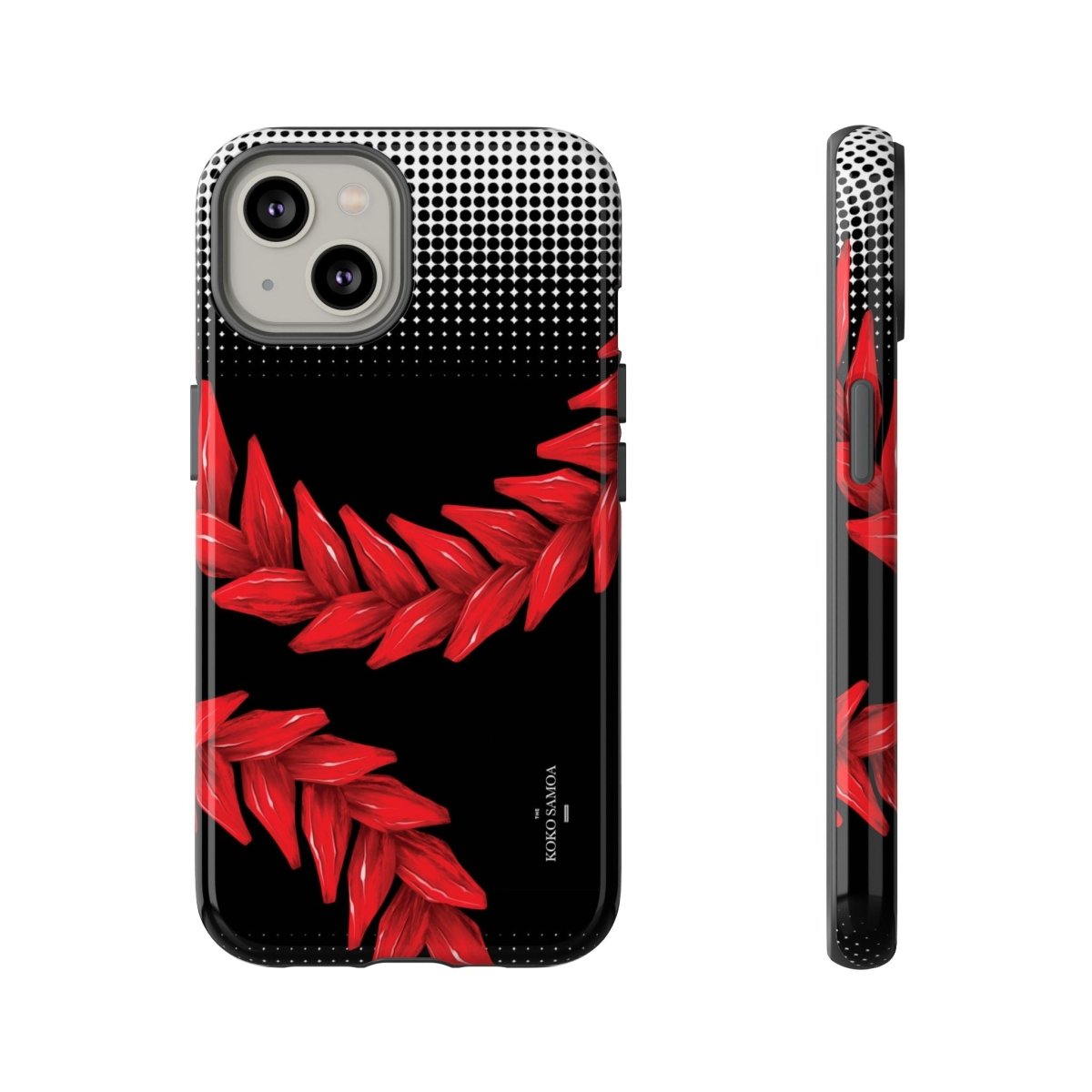 Durable Ula Fala tough phone case by Printify with Samoan design, fits AU, NZ, and USA smartphones, protects with vibrant artwork.