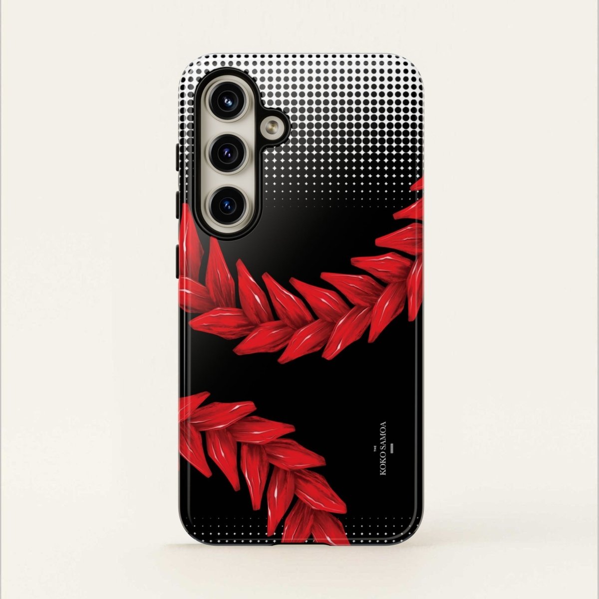 Durable Printify Tough Phone Case featuring Ula Fala design with Koko Samoa motif for AU, NZ, and USA models.