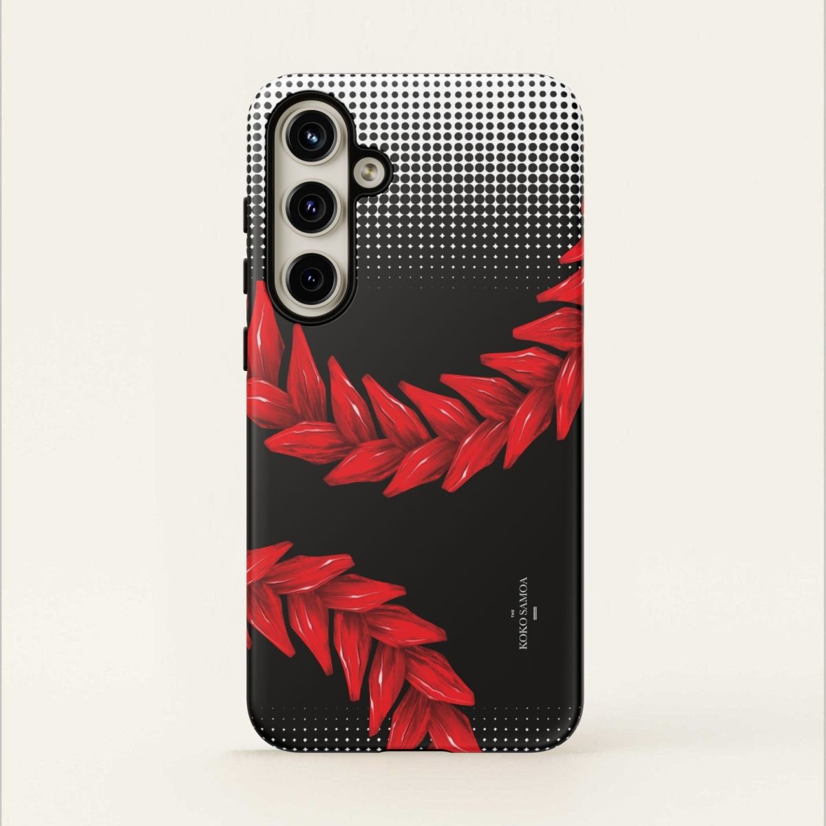Durable Ula Fala tough phone case by Printify, designed for AU, NZ, and USA, with vibrant Polynesian-inspired patterns.