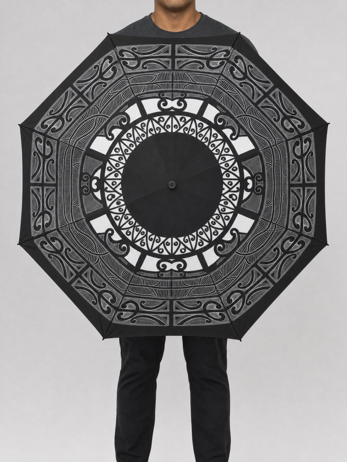 PasifikaOne Umbrella - 48"/122cm - Māori on a light grey studio background