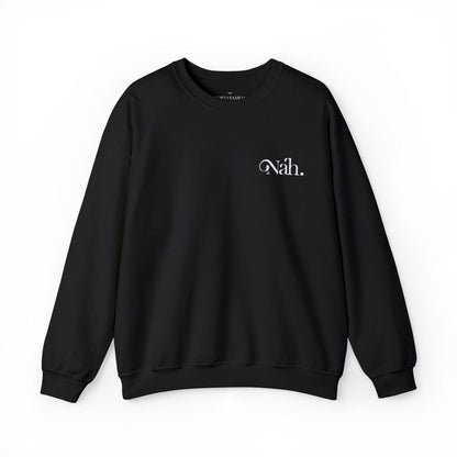 Unisex Heavy Blend Crewneck Sweatshirt - Nah - White Embroidered - The Koko Samoa