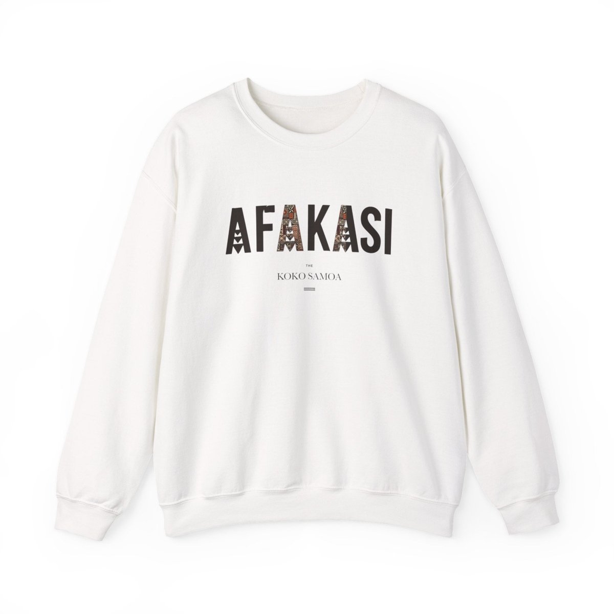 Unisex heavy sweatshirt by The Print Bar featuring personalized Afakasi design with Koko Samoa motif on a comfortable fabric.