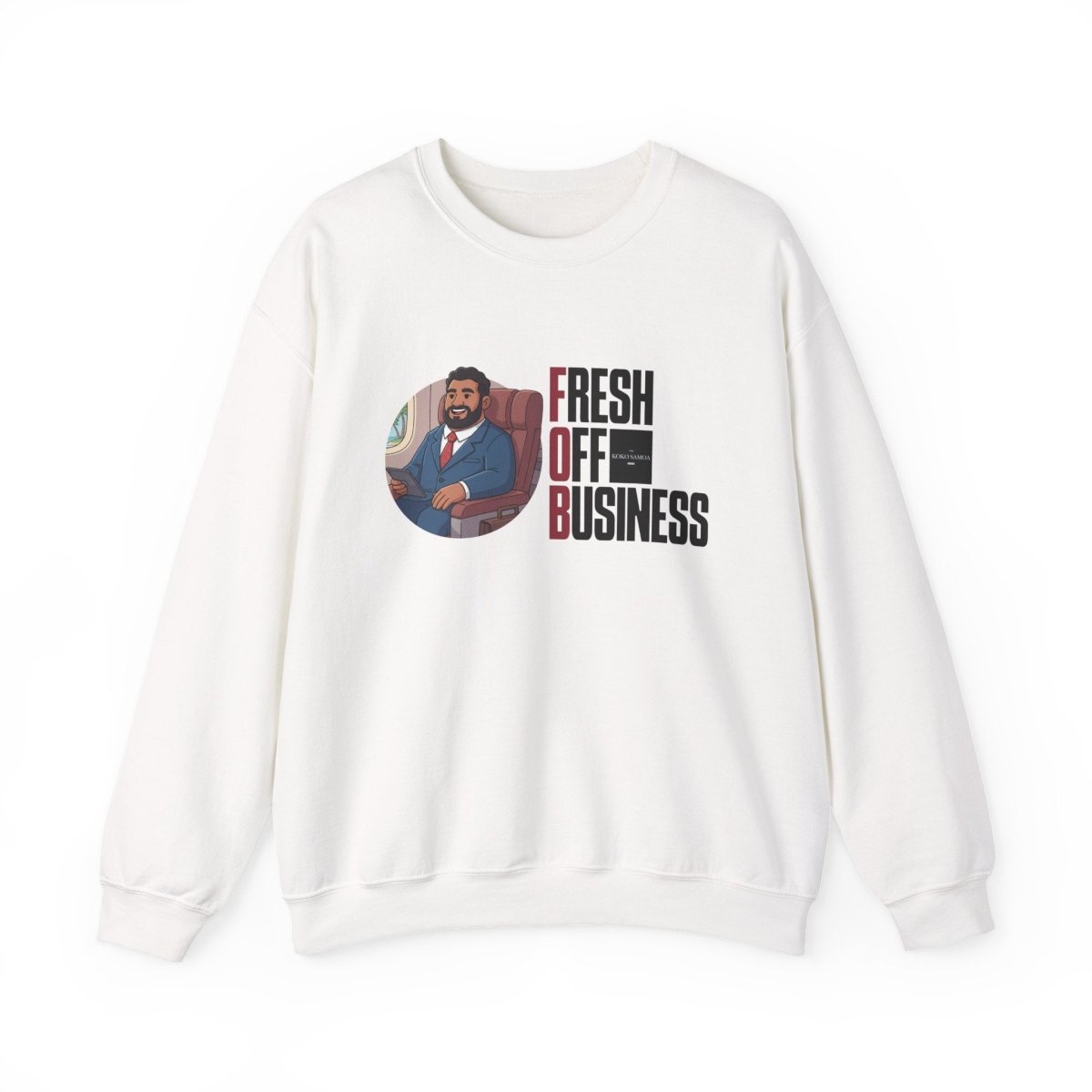 Unisex Heavy Sweatshirt by The Print Bar featuring personalized design inspired by Fresh Off Business, in AU/NZ style.