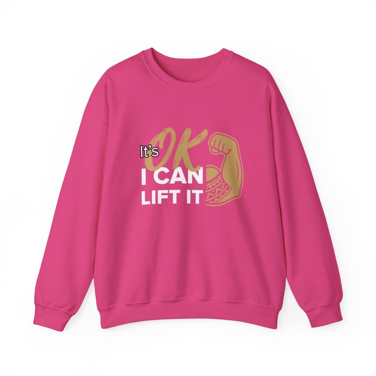Unisex heavy sweatshirt with "I Can Lift It" slogan by The Print Bar, featuring a casual fit and personalized design in AU/NZ style.