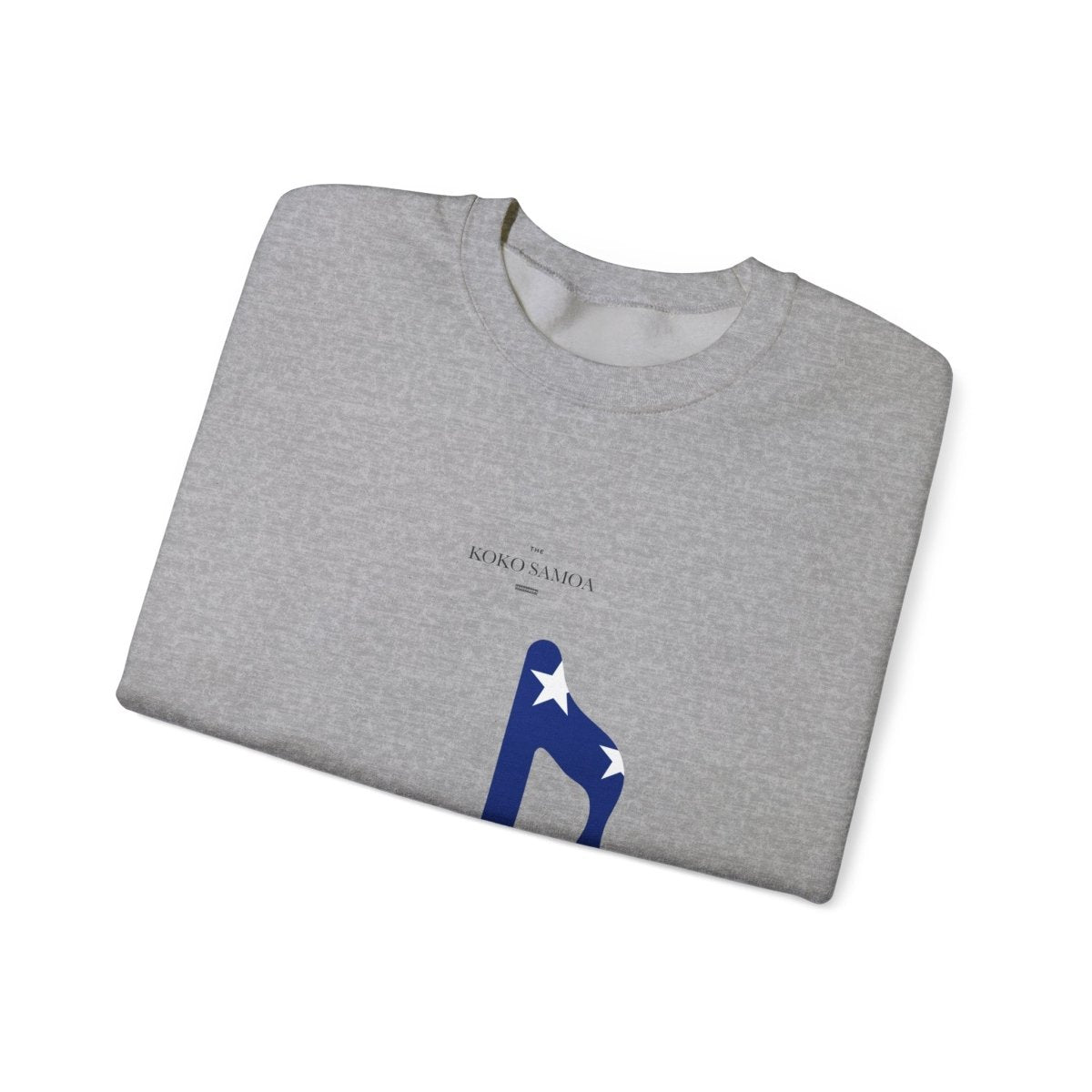 Unisex heavy sweatshirt with Samoan note design by The Print Bar, featuring personalized Australian and New Zealand cultural motifs.
