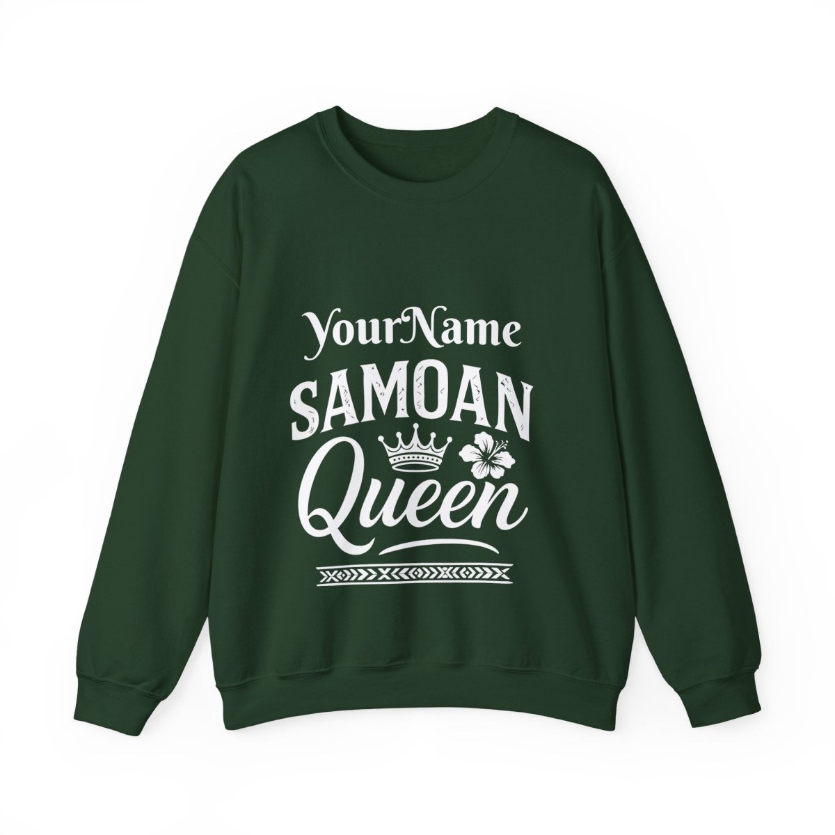Unisex heavy sweatshirt featuring a Samoan Queen design, personalized style, in a cozy, casual fit.