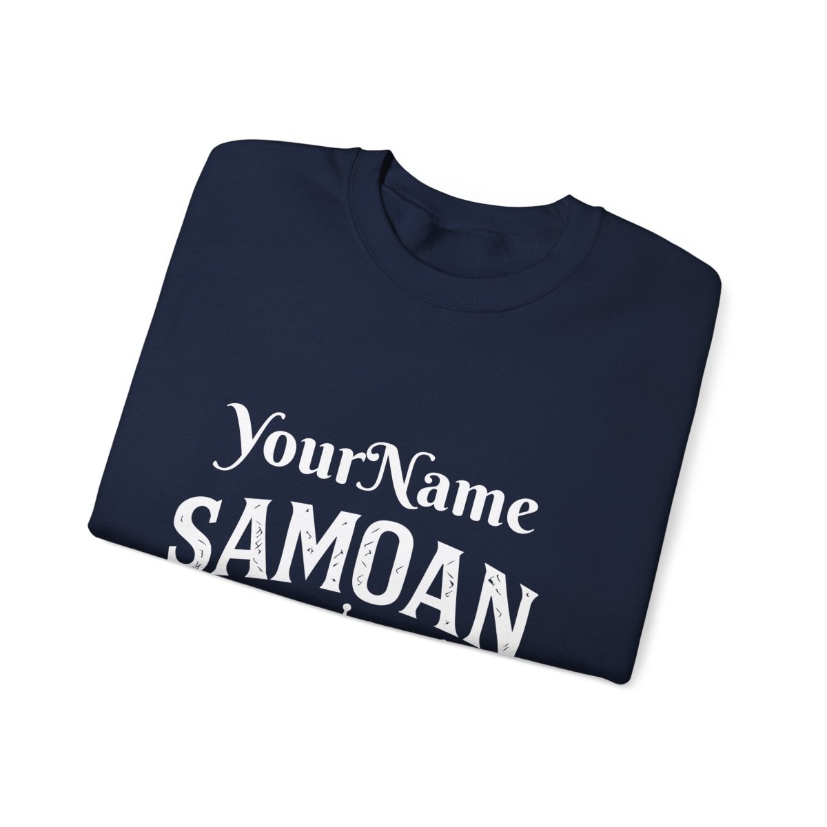 Unisex heavy sweatshirt featuring a Samoan Queen, showcasing a personalized Samoan cultural print.