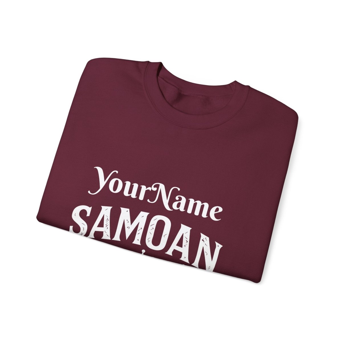 Unisex heavy sweatshirt featuring a Samoan Queen design, made for AU/NZ, showing front view of the personalized graphic.