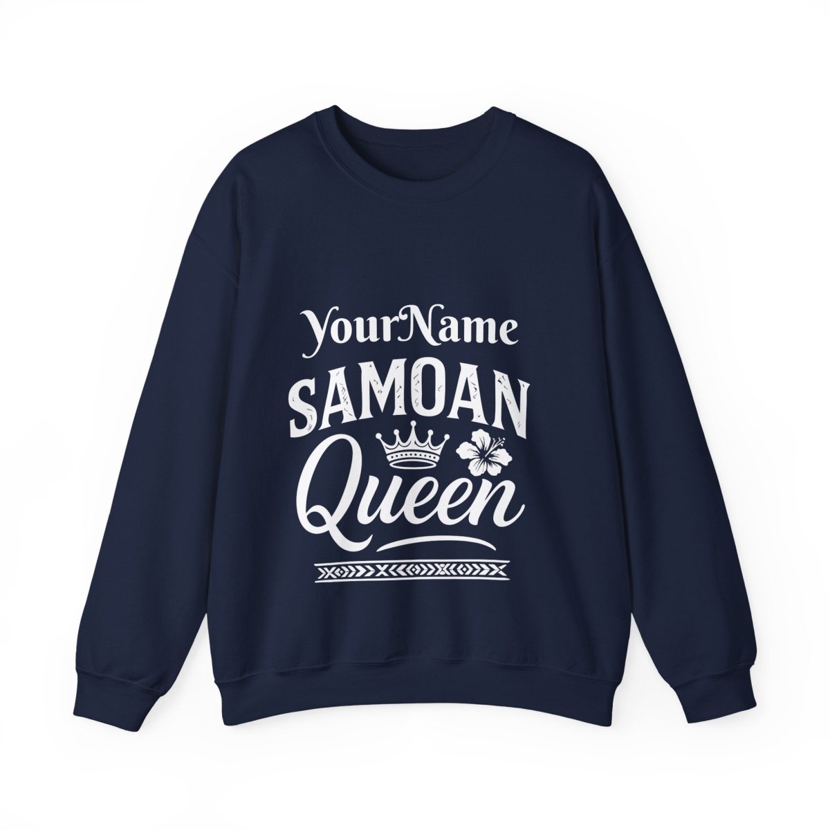 Unisex heavy sweatshirt featuring Samoan Queen, personalized, with bold print on comfortable fabric.