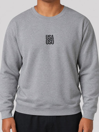 Unisex Heavy Sweatshirt  - USA USO  - Black Embroidered