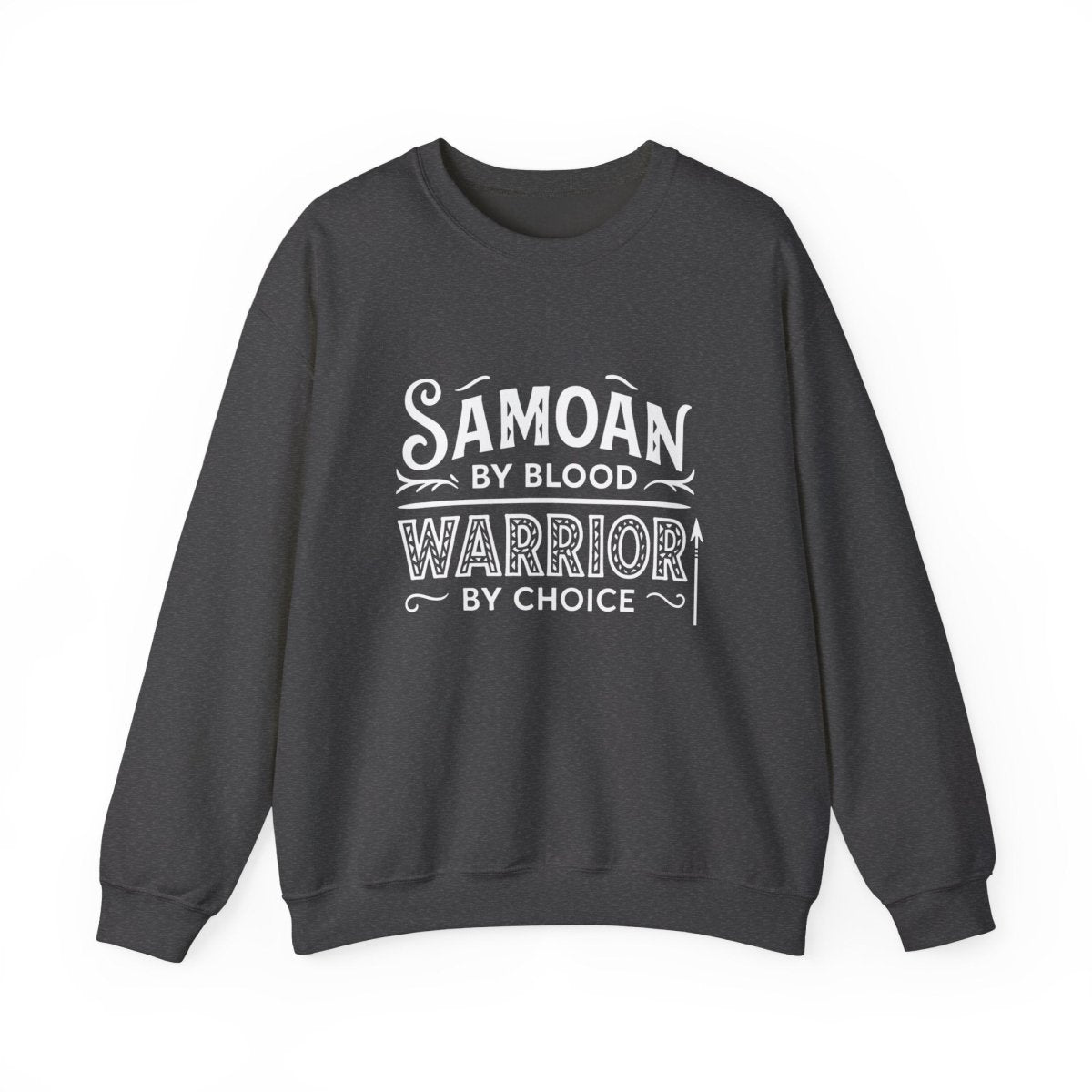 Unisex heavy sweatshirt featuring Warrior by Choice design, personalized print, in black color, by The Print Bar.