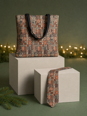 Christmas Set gift set: Tote Bag - Elei and Necktie - Elei, shown together.