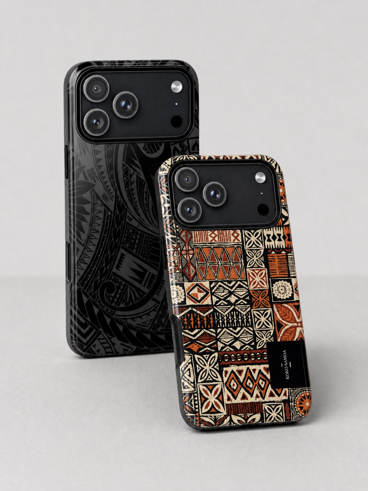 Seki Pair gift set: Tough Phone Case - Warrior and Tough Phone Case - Elei, shown together.