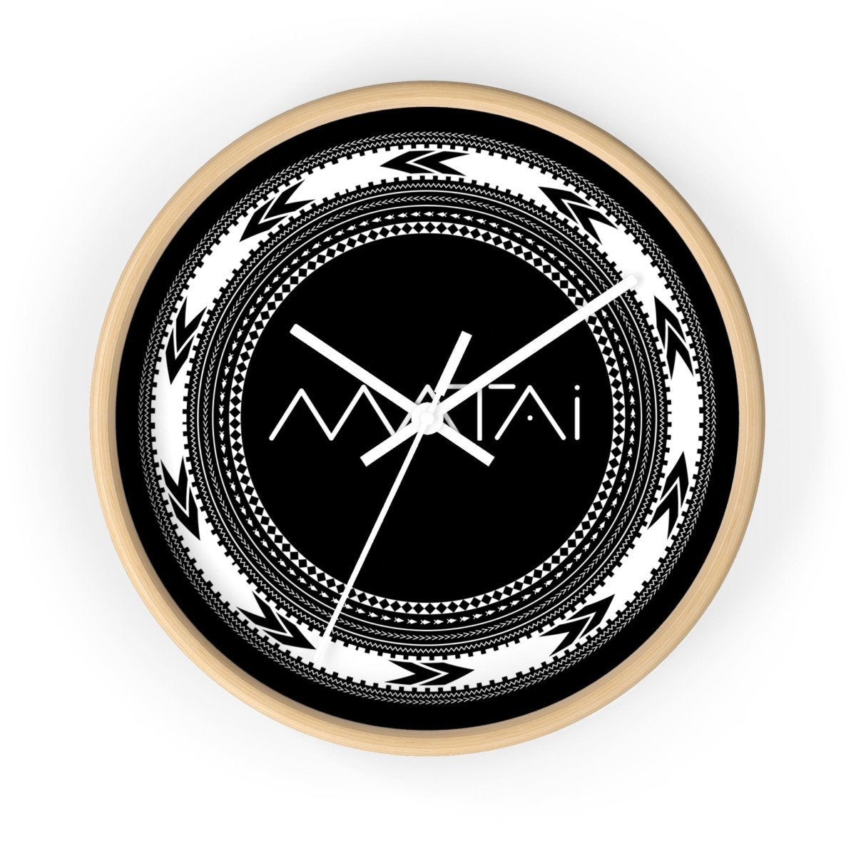 10-inch Matai wall clock, featuring a stylish home decor design with natural wood finish and modern style.
