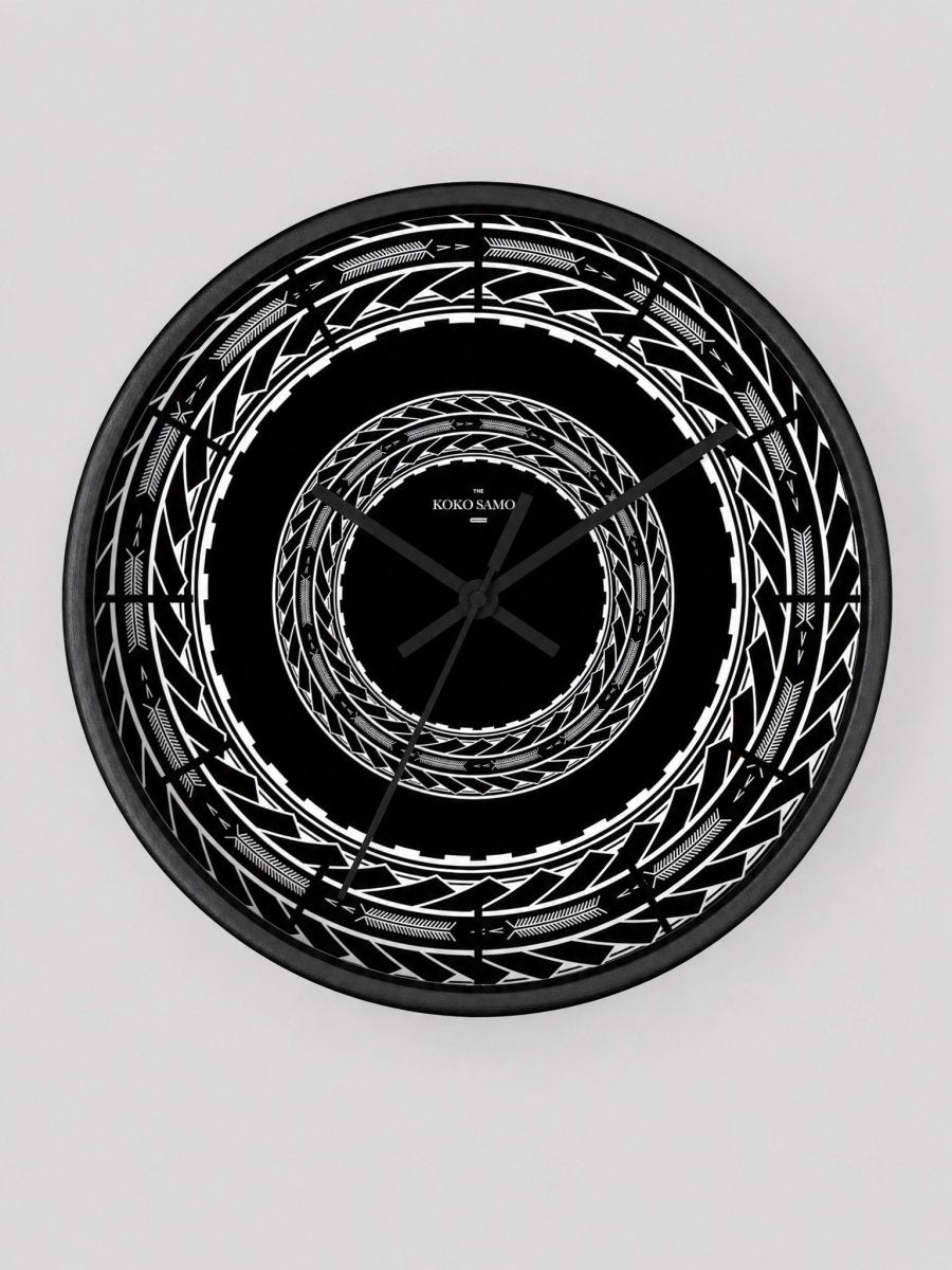 Wall Clock 10"/25cm - Samoan Arrows - AU/NZ/USA - The Koko Samoa
