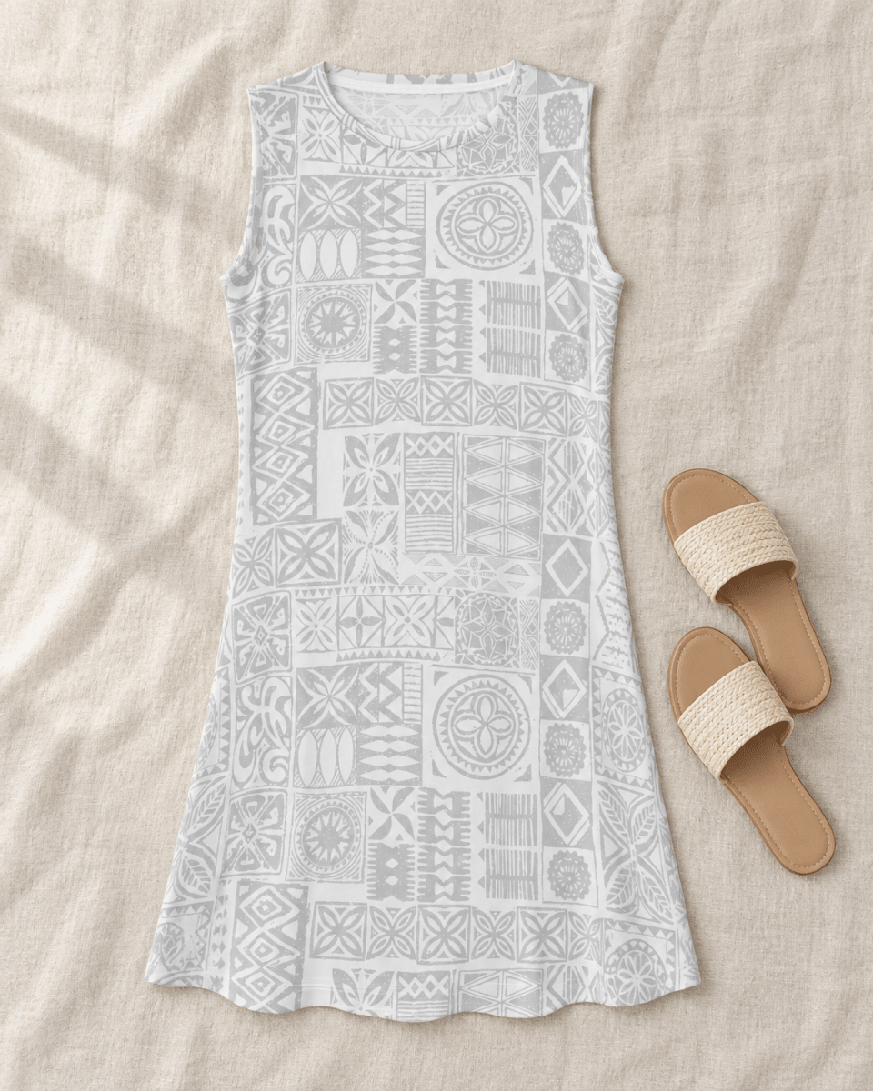 Women's Casual Dress - White Sunday - The Koko Samoa
