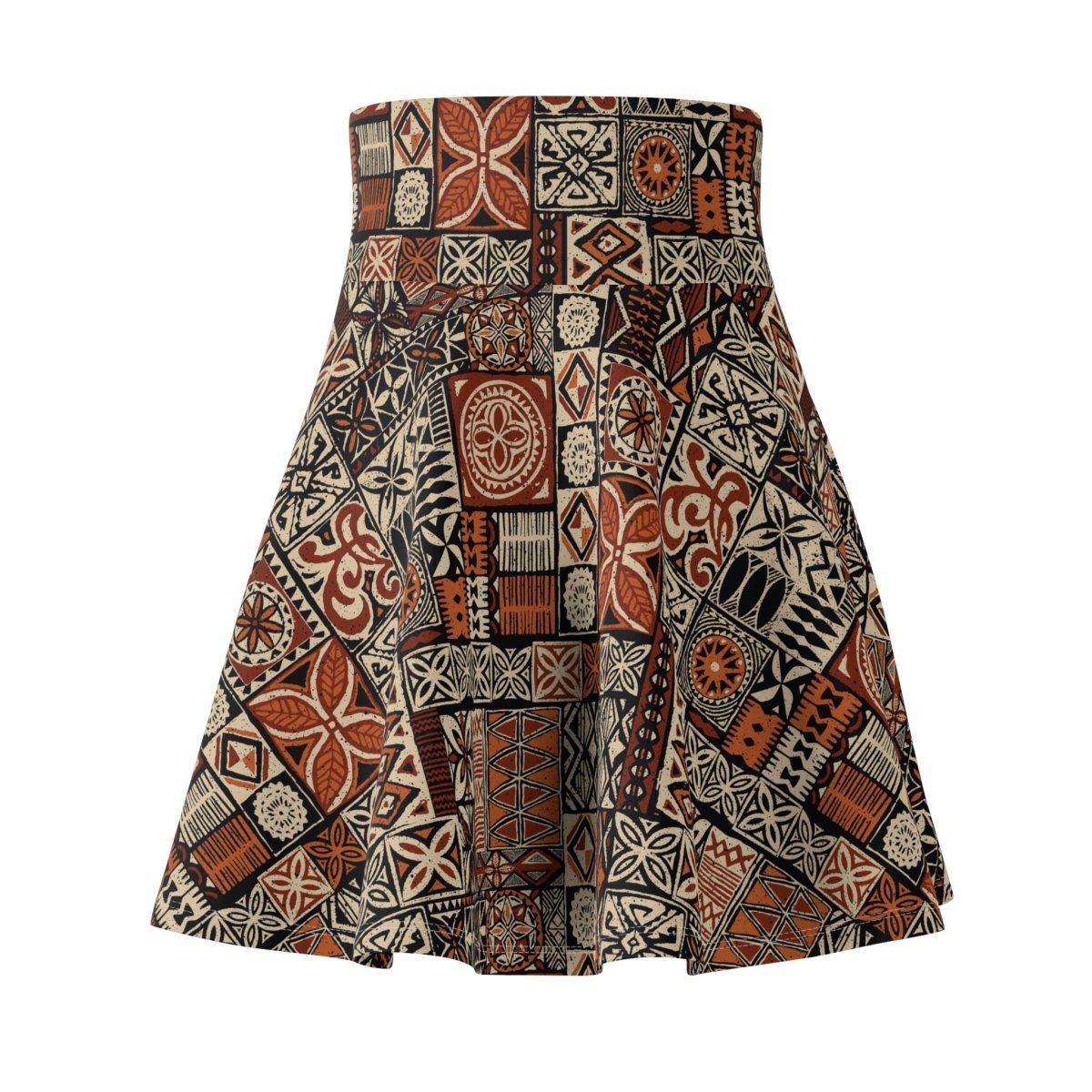 Women's Elei print skater skirt by MWW on Demand featuring colorful tropical floral pattern and comfortable fit.