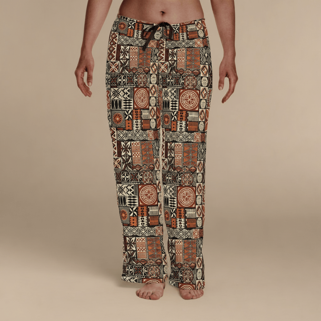 Women's Elei Pajama Pants featuring tropical print, lightweight fabric, comfortable fit, suitable for sleep and lounging.