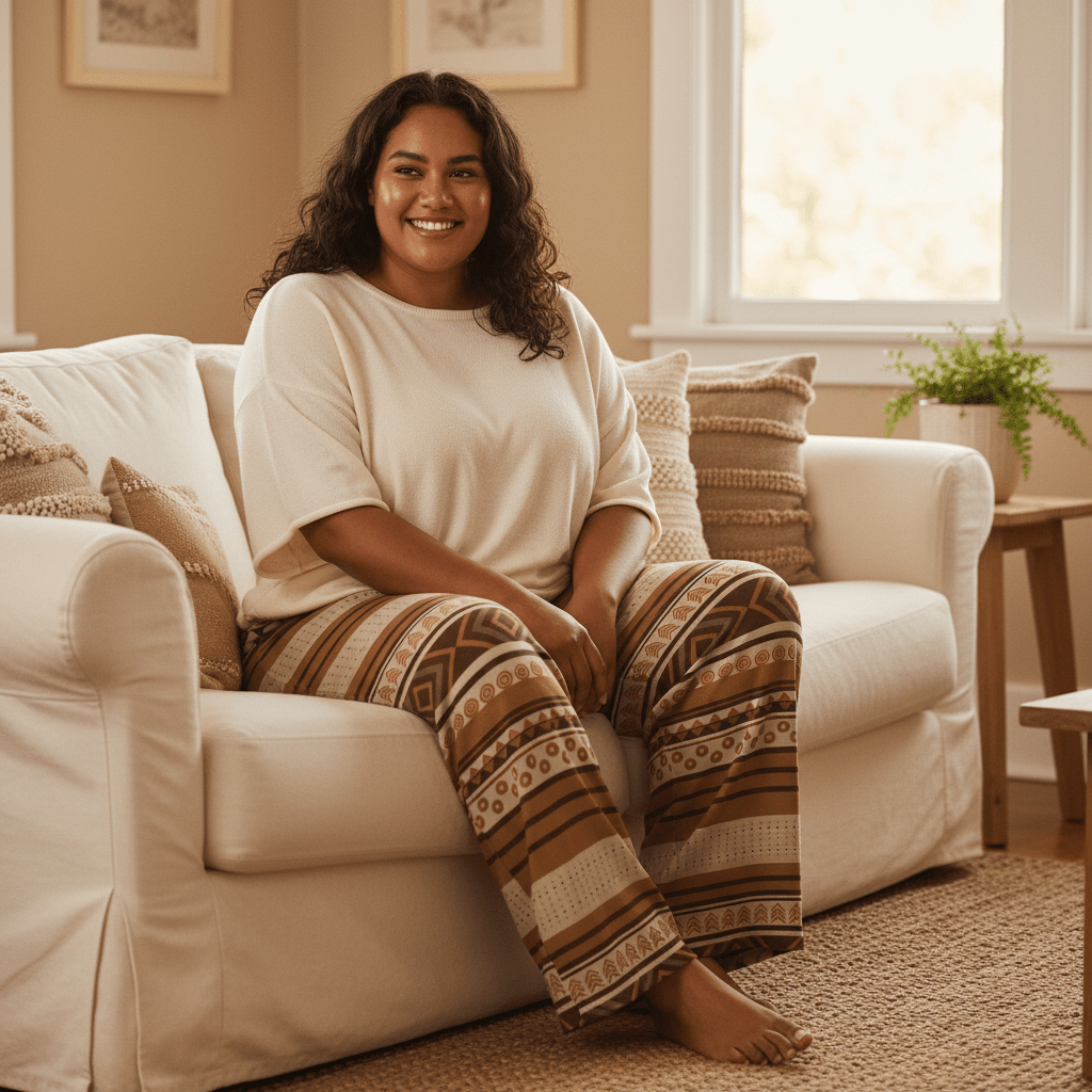 Women's Pajama Pants by MWW on Demand, Siapo print, comfortable pajama bottoms with tropical pattern, suitable for AU, NZ, and USA.