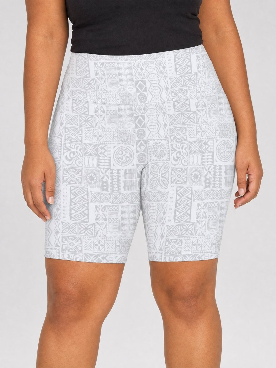 Women's Workout Shorts - White Sunday - The Koko Samoa