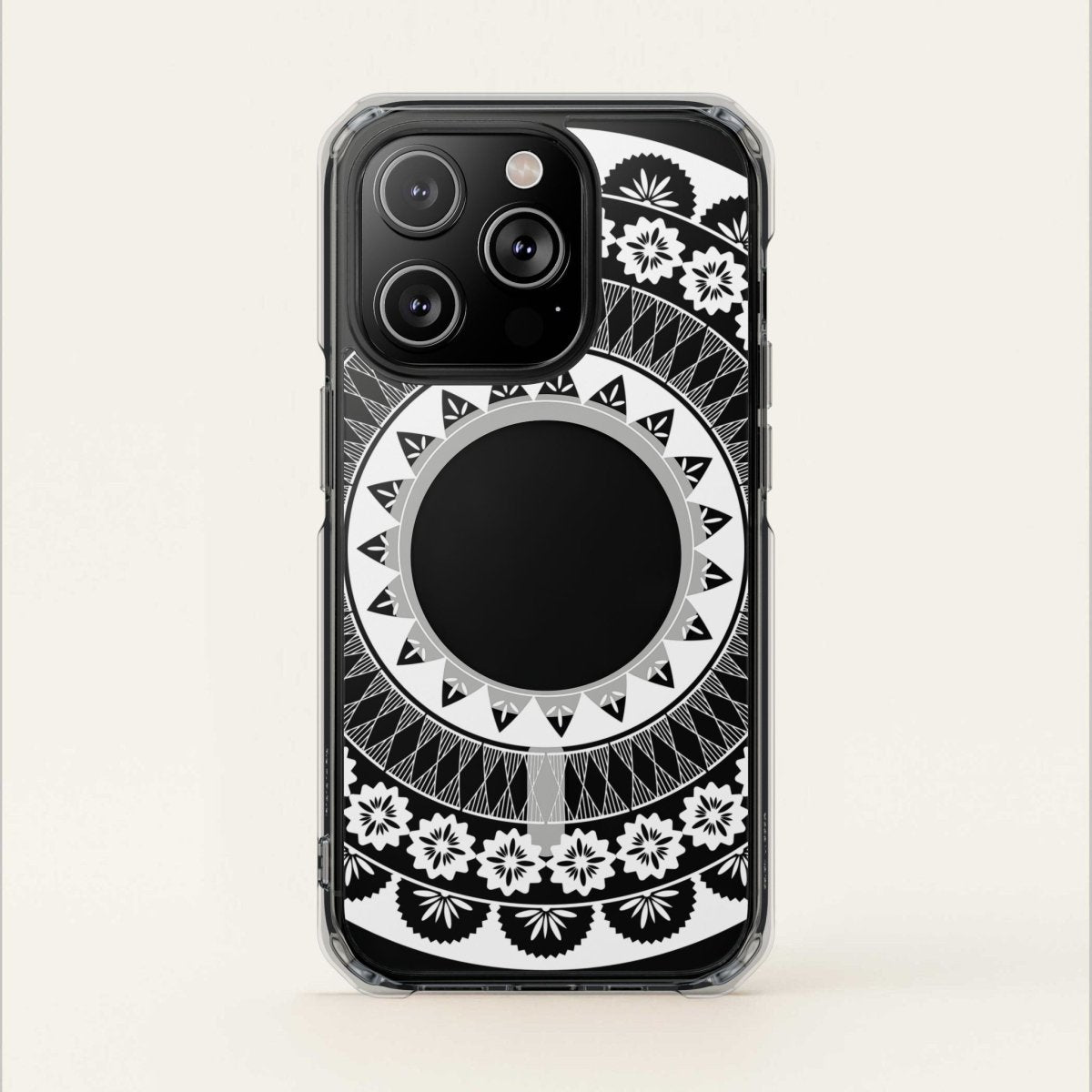 WOYC PasifikaOne MagSafe clear case for iPhone 16 with Fiji design, transparent protective cover with MagSafe compatibility