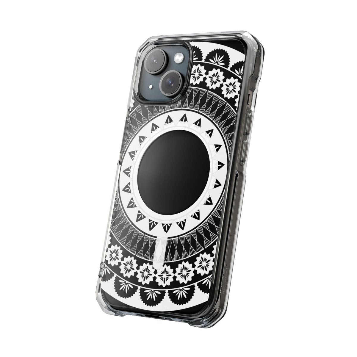 WOYC PasifikaOne MagSafe clear case for iPhone 16 with Fiji design, transparent protective cover with magnetic compatibility.