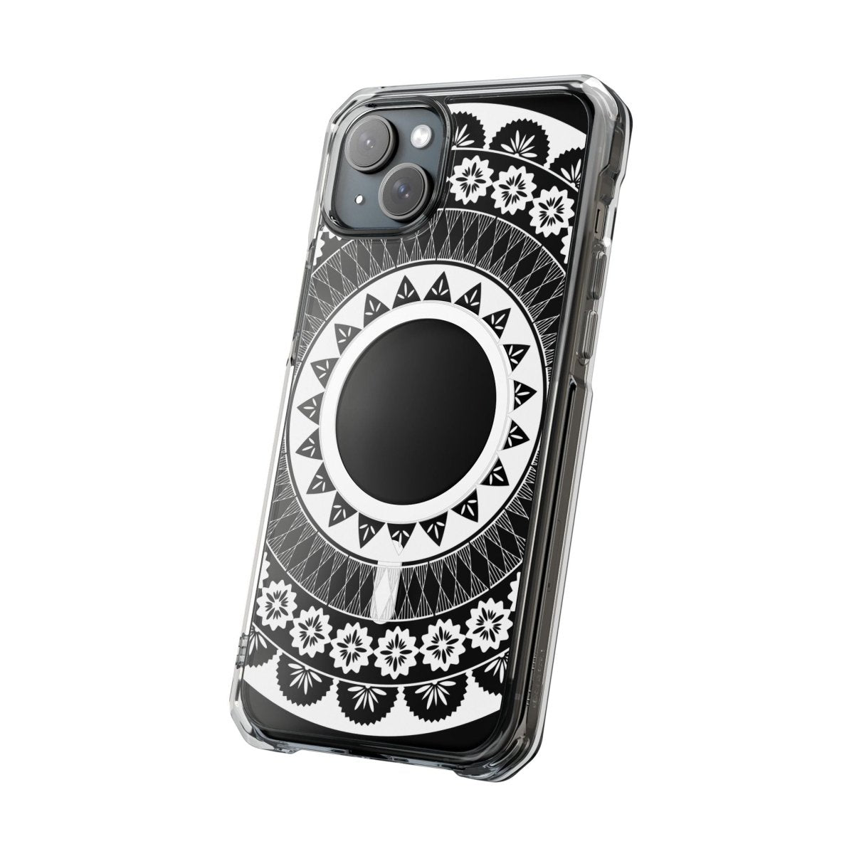 WOYC PasifikaOne MagSafe clear case for iPhone 16 featuring Fiji design, transparent protective cover with MagSafe compatibility.