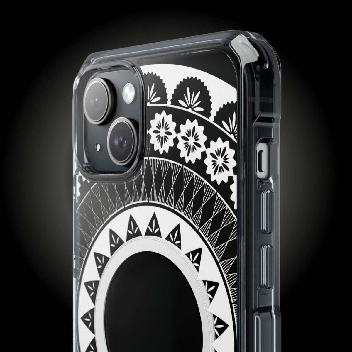 WOYC PasifikaOne MagSafe clear case for iPhone 16 with Fiji design, transparent protective cover for Magsafe compatibility.