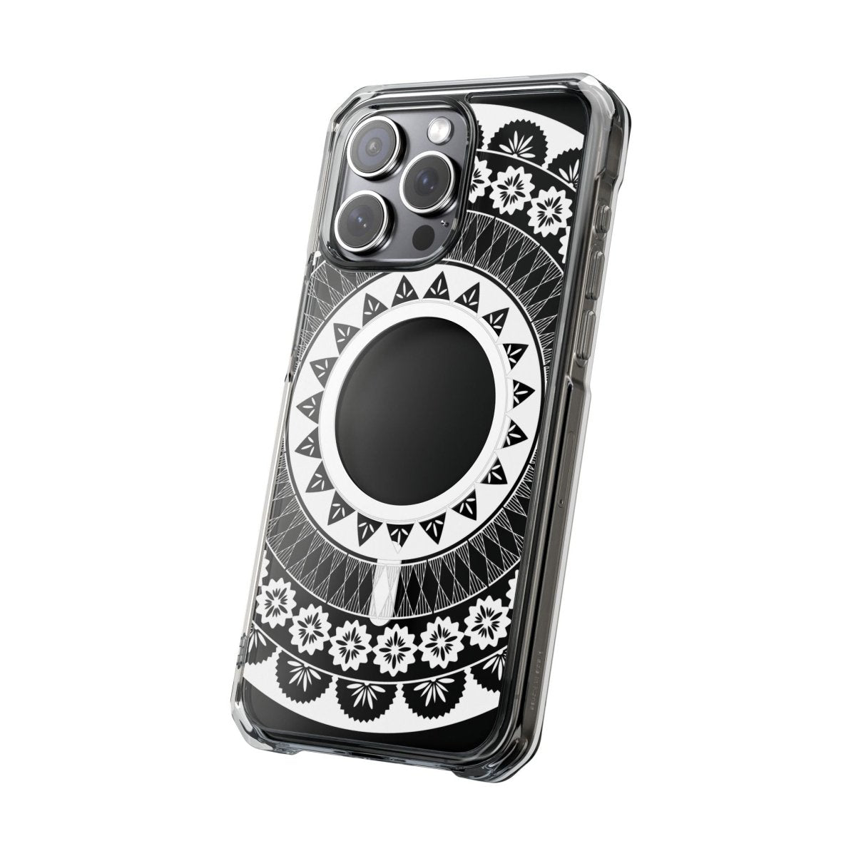 WOYC PasifikaOne MagSafe clear case for iPhone 16 featuring Fiji design, transparent protective cover with MagSafe compatibility.