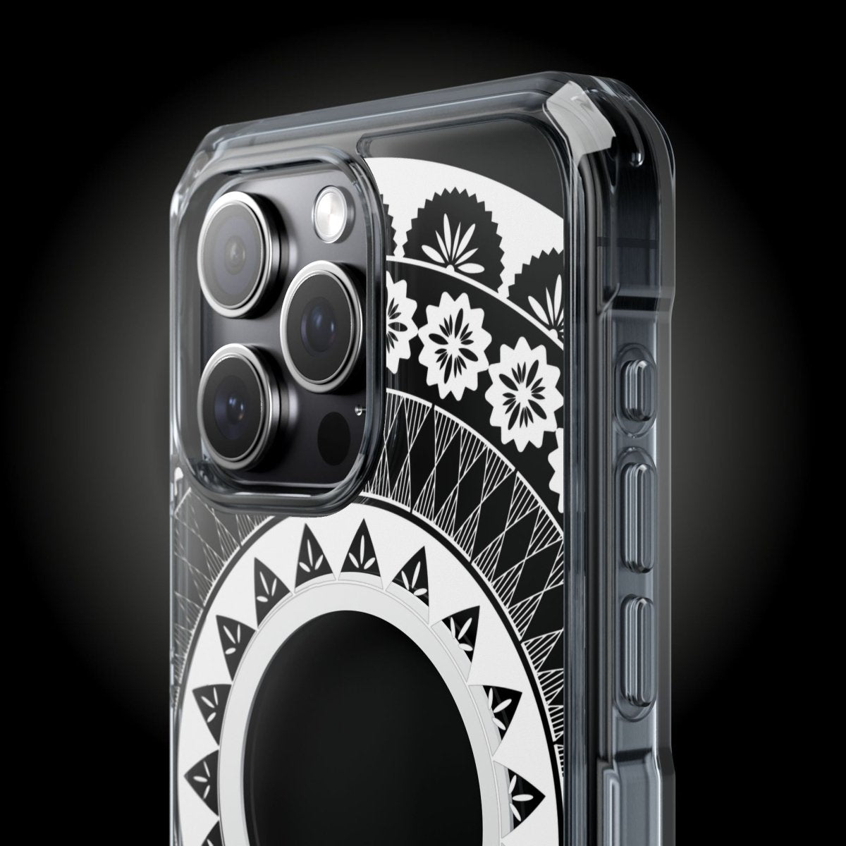 WOYC PasifikaOne MagSafe clear case for iPhone 16, featuring Fiji design, transparent protective cover with MagSafe compatibility.