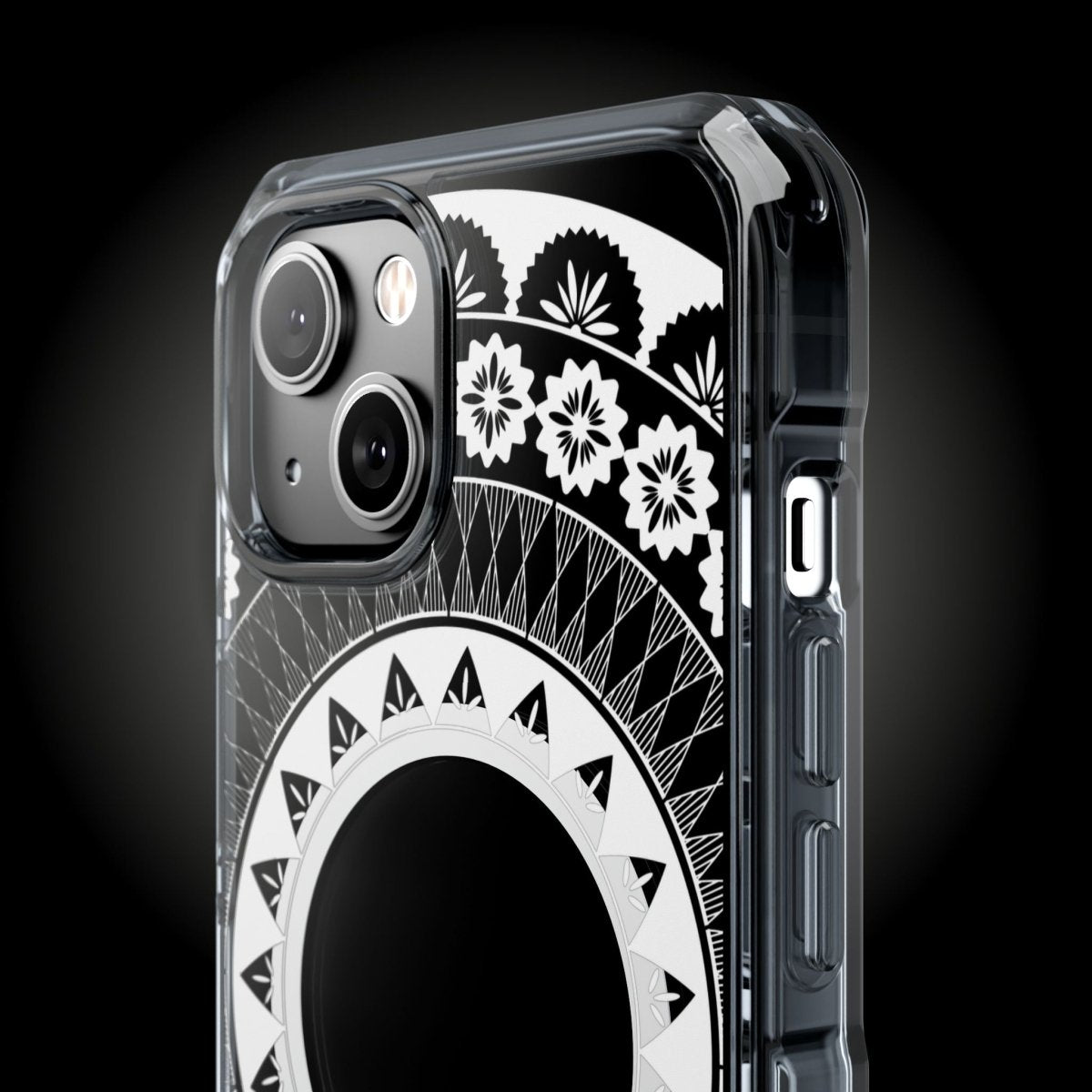 WOYC PasifikaOne MagSafe clear case for iPhone 16, featuring vibrant Fiji design, transparent material, and precise camera cutout.