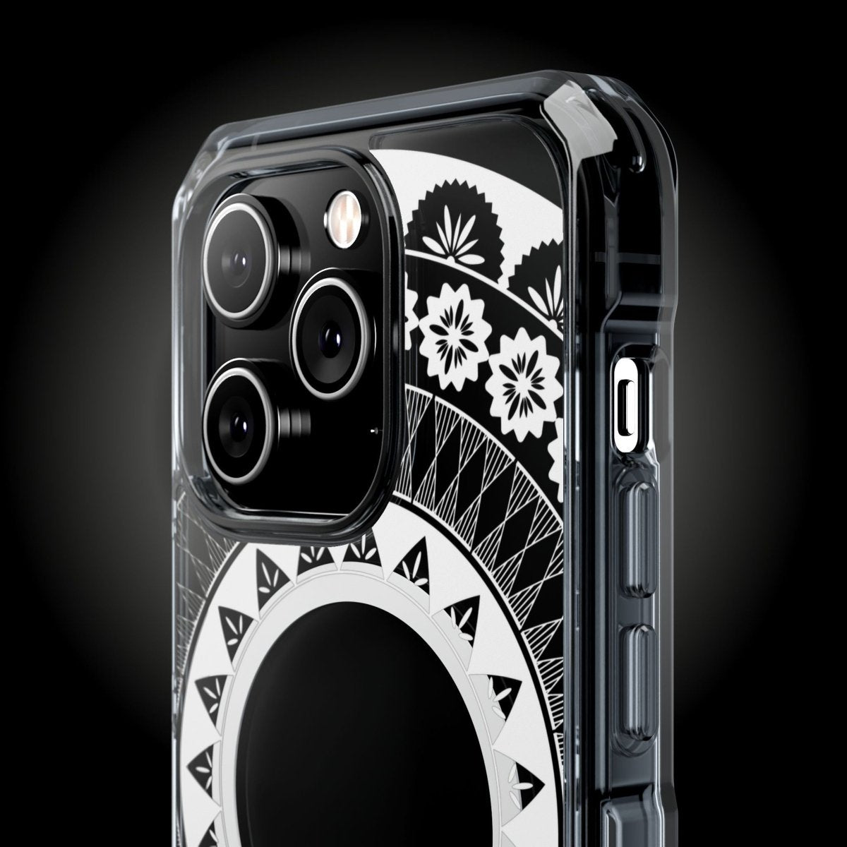 WOYC PasifikaOne MagSafe clear case for iPhone 16 featuring Fiji design, transparent protective cover with MagSafe compatibility.