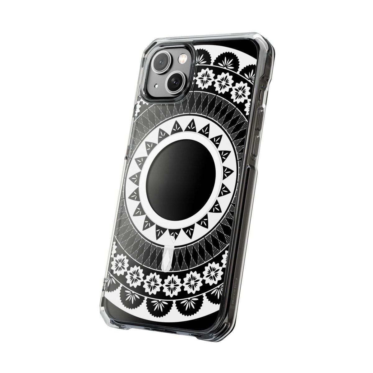 WOYC PasifikaOne MagSafe clear case for iPhone 16 featuring Fiji design, transparent protective cover with MagSafe compatibility.