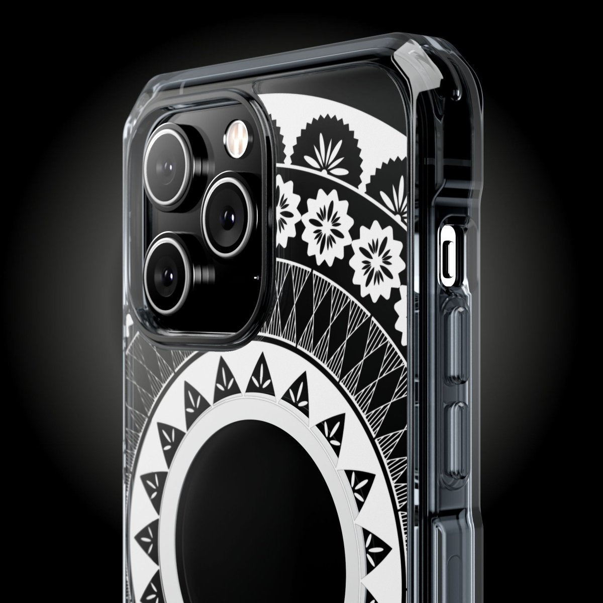 WOYC PasifikaOne MagSafe clear case for iPhone 16 featuring Fiji design, transparent protective cover with precise cutouts.