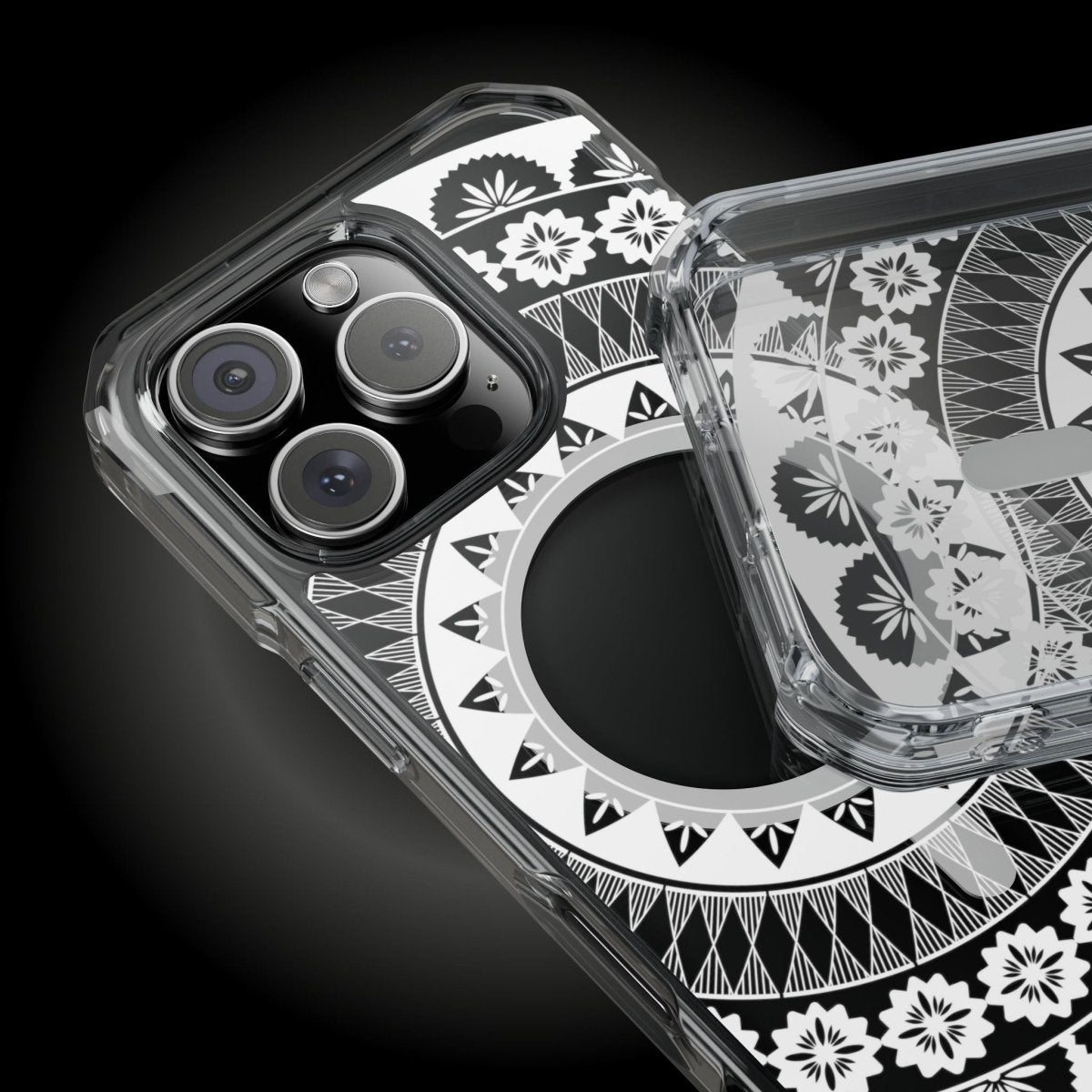 WOYC PasifikaOne MagSafe clear case for iPhone 16 with Fiji design, transparent protective cover for MagSafe compatibility.