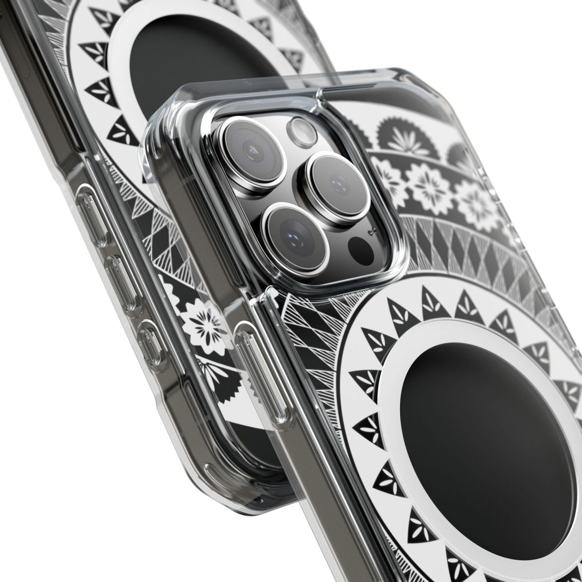 WOYC PasifikaOne MagSafe clear case for iPhone 16 with Fiji design, transparent protective cover fitting AU, NZ, and US models.