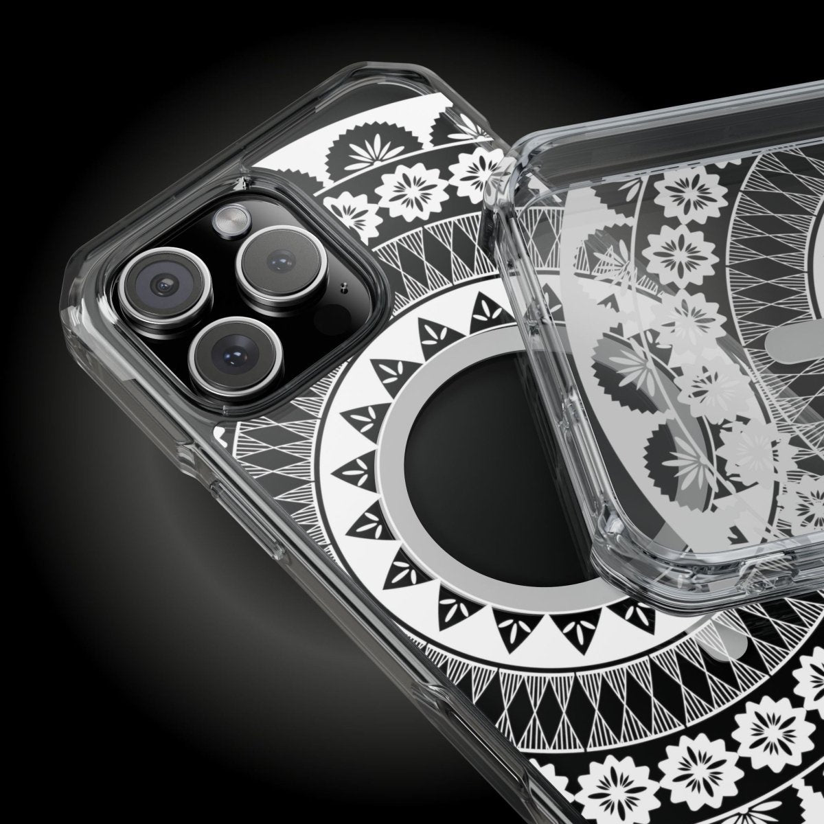 WOYC PasifikaOne MagSafe clear case for iPhone 16, featuring Fiji design, transparent protective cover for MagSafe compatibility