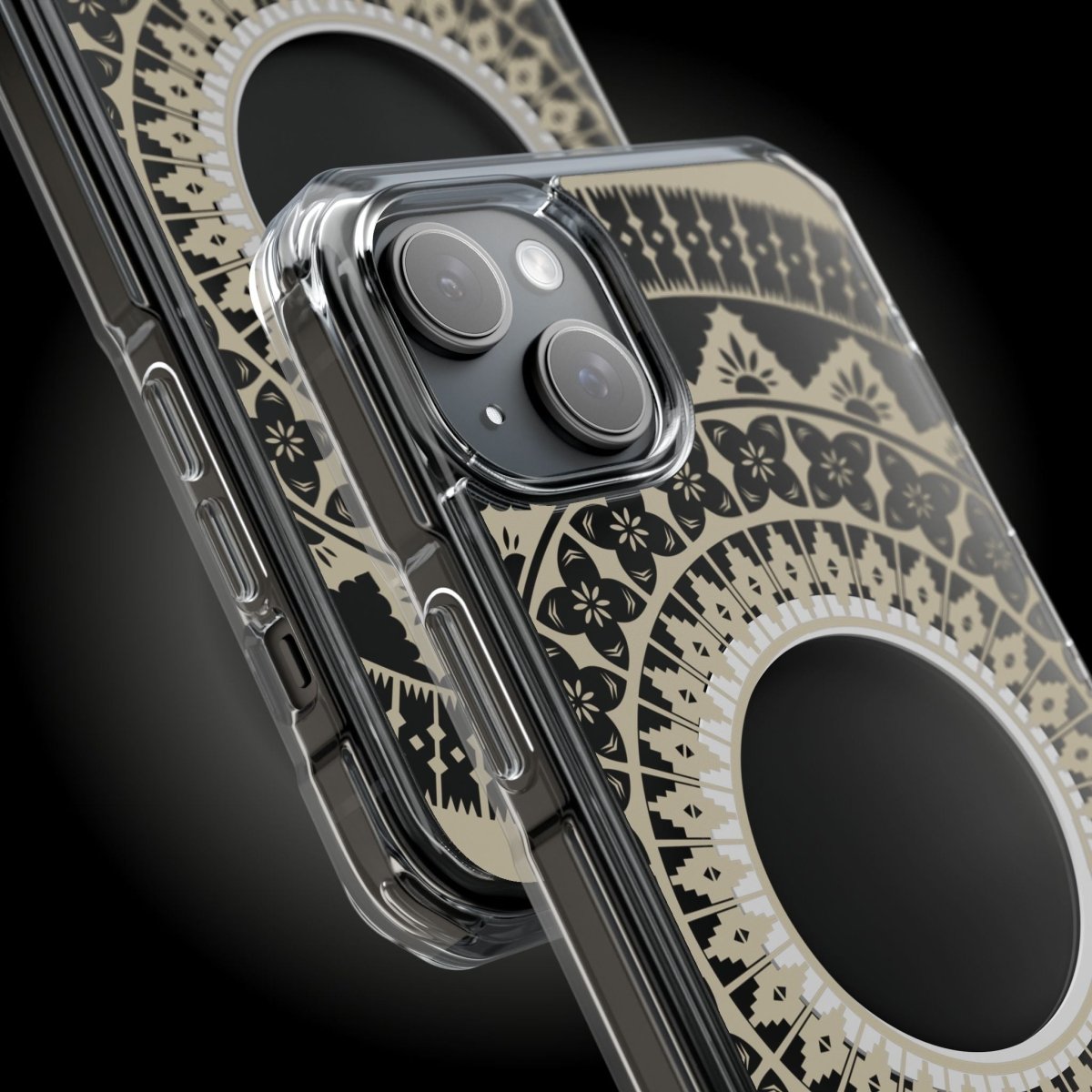 PasifikaOne MagSafe clear case for iPhone 16 with Fiji Reversed design, showcasing a transparent protective phone cover.