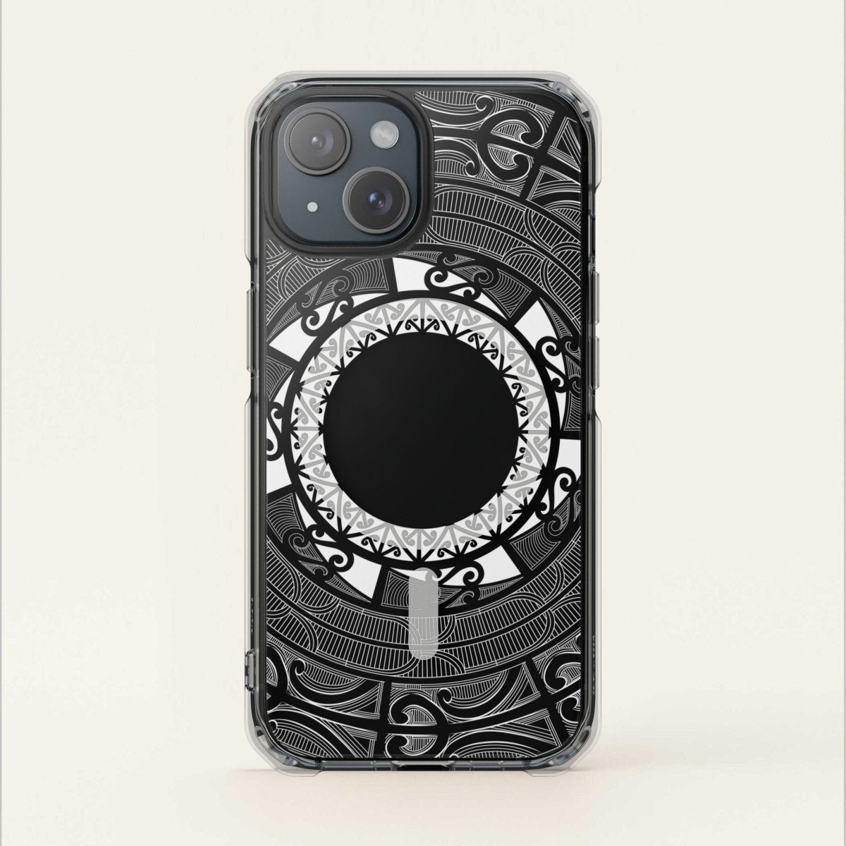 WOYC PasifikaOne MagSafe clear case for iPhone 16, featuring Māori-inspired design, transparent protective cover for MagSafe compatibility