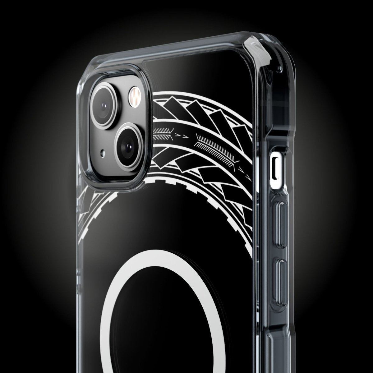 WOYC PasifikaOne MagSafe clear case for iPhone 16 with Samoan Arrows design, transparent protective cover for MagSafe compatibility